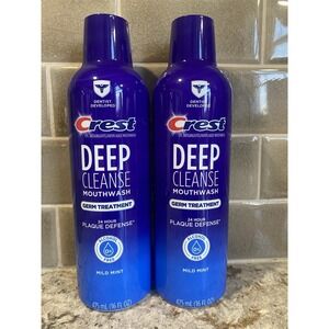 NEW (2) Crest Deep Cleanse Mouthwash Germ Treatment 16oz Discontinued Rare Lot